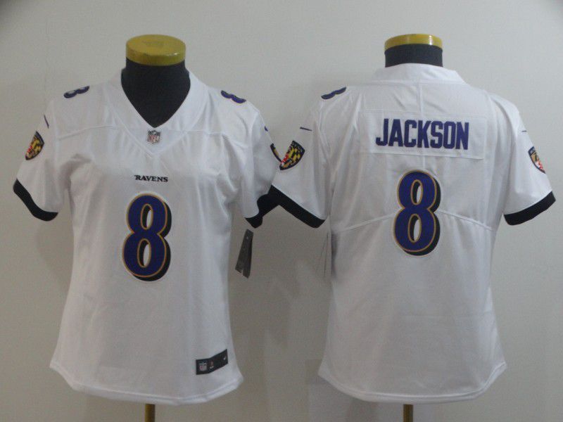Women Baltimore Ravens #8 Jackson White Nike Vapor Untouchable Limited Player NFL Jerseys